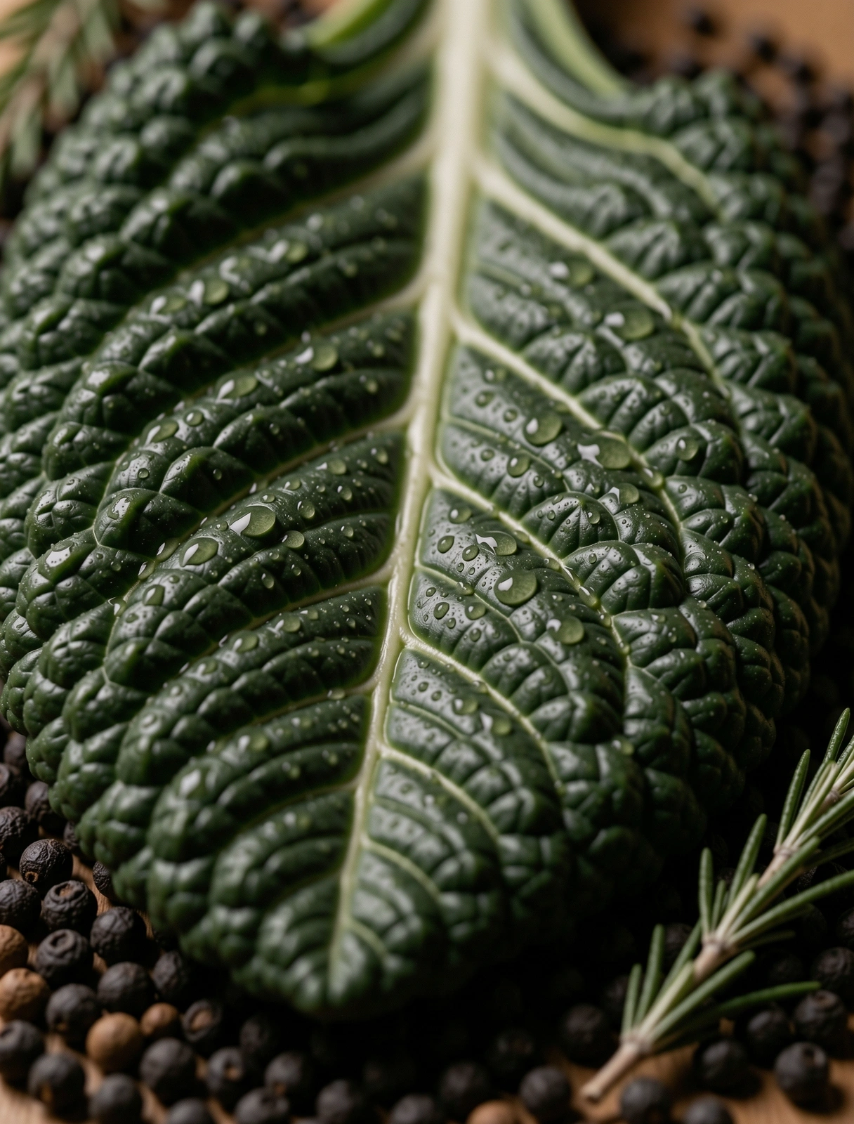Microscopic texture of a nutrient-dense leaf